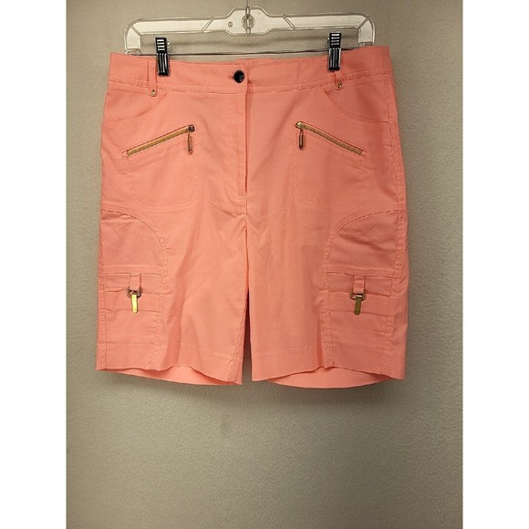 Jamie Sadock Shorts Peach 8 Bermuda Stretch Golf Golfing Cargo Ladies Casual